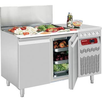 Geventileerde koeltafel met 2 deuren GN1/1, 260 Lit. gekoeld, Verzenden
