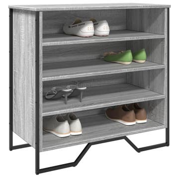 vidaXL Schoenenkast 80x38x78 cm bewerkt hout grijs sonoma, Verzenden