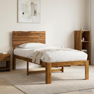 vidaXL Eenpersoonsbed met hoofdbord ROSTOCK Naturel 80 x 200, Verzenden
