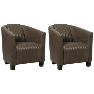 Set van 2 Leren fauteuils Press Special - Vintage Elephant, Nieuw, Ophalen of Verzenden, 50 tot 75 cm, Leer
