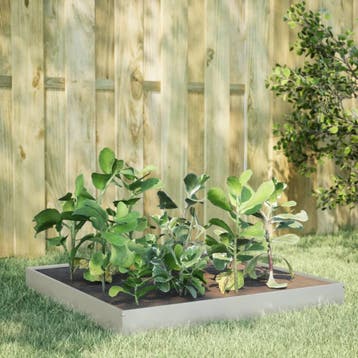 vidaXL Plantenbak verhoogd 100x100x18,5 cm roestvrijstaal, Verzenden, Nieuw