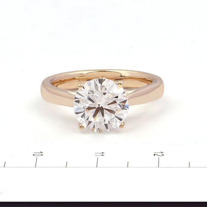 Ring - 14 karaat Geel goud - 3.00ct. tw. Diamant (Lab-grown), Bijoux, Sacs & Beauté, Bagues
