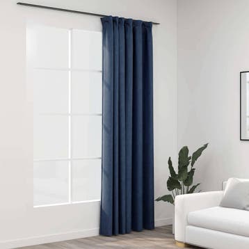 vidaXL Gordijn linnen-look verduisterend met haken 290x245, Verzenden, Nieuw