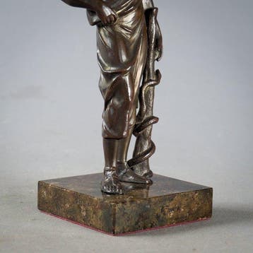 Beeldje - Asclepius (Aesculapius) - Grieks-Romeinse god, Antiek en Kunst
