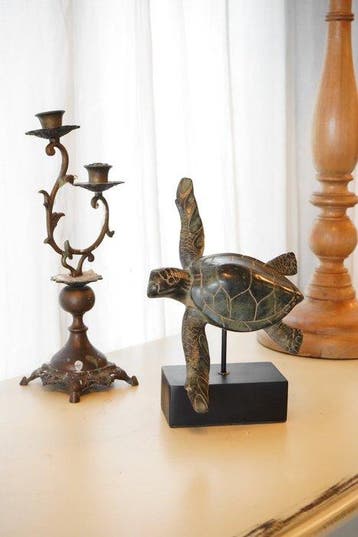 sculptuur, NO RESERVE PRICE - Bronze Patinated Turtle on a