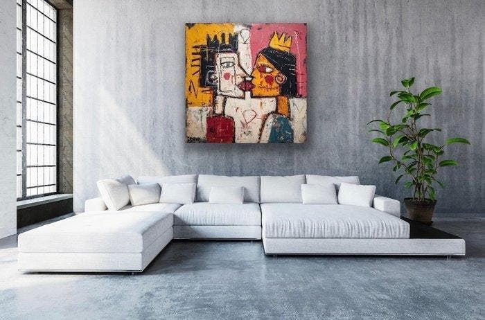 Eric Brumette - KISS ME LIKE BASQUIAT 9 - Toile L - LIMITED, Antiek en Kunst, Kunst | Designobjecten