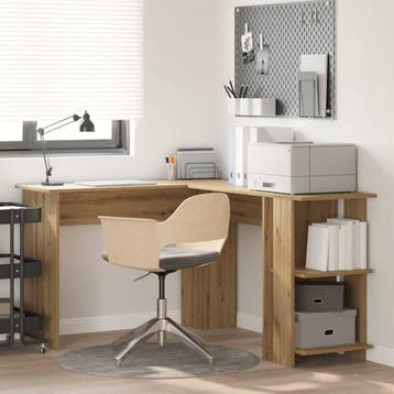vidaXL Hoekbureau Artisan Eiken Bewerkt hout 140 x 113,5 x, Verzenden, Nieuw