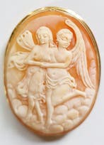 Cameo - 18 karaat Geel goud - Cornalina-XXe eeuw