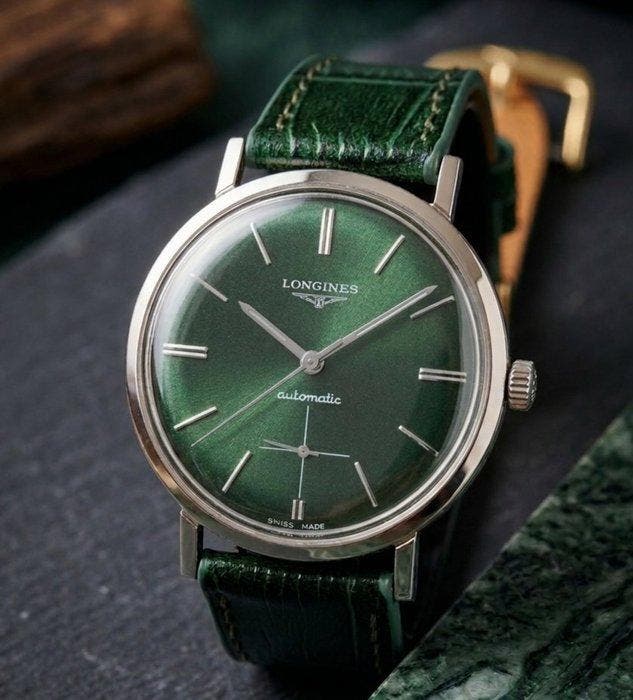 Longines - Automatic Cal. 352 - Ref. 7964-1 - Green Dial -, Handtassen en Accessoires, Horloges | Antiek
