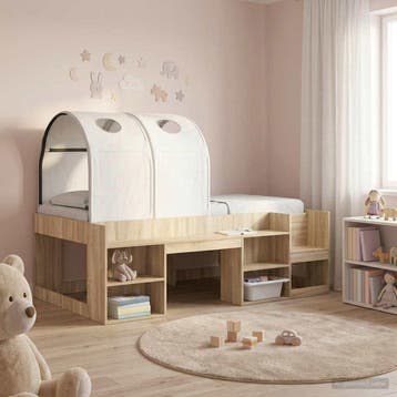 vidaXL Bedtunnel voor kinderbedden 2 pcs Wit Polyester, Huis en Inrichting, Slaapkamer | Bedden, Verzenden, Nieuw