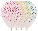 Ballonnen Confetti Mix Crystal Clear 30cm 25st, Verzenden, Nieuw