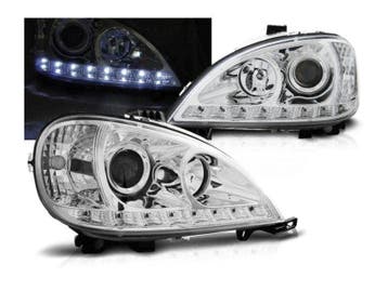 LED DRL koplamp units Chrome geschikt voor Mercedes W163 ML, Verzenden