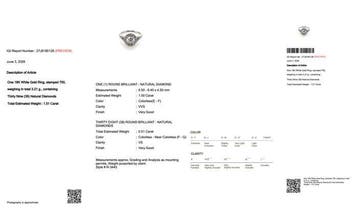 Bague - 18 carats Or blanc - 1.51ct. tw. Diamant (Naturelle), Nieuw