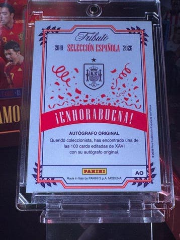 2010 Panini Tributo Xavi Carte dédicacée, Édition limitée -