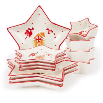 Service de table - Noël - 12 pièces | 4 personnes, Verzenden