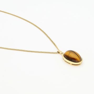 Collier - 14 carats Or jaune - œil-de-tigre