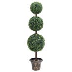 vidaXL Kunstplant met pot buxus bolvorming 118 cm groen, Verzenden