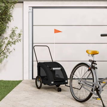 vidaXL Hondenfietstrailer oxford stof en ijzer zwart, Verzenden