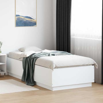 vidaXL Bed Frame met LED Wit 80 x 200 cm Bewerkt hout, Verzenden
