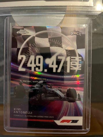 2025 Topps Chrome Kimi Antonelli 80 Foil, Rookie-kaart - 2, Nieuw