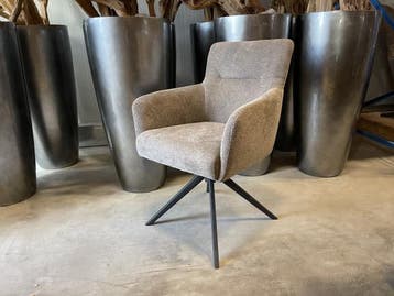 Veiling - Eetkamerstoel Turner (set van 4) weefstof - liver/, Nieuw