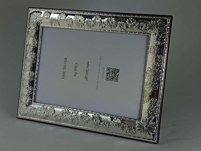 Cadre photo - Cadre photo Argent 999 fin – fleurs de, Antiquités & Art, Antiquités | Argent & Or