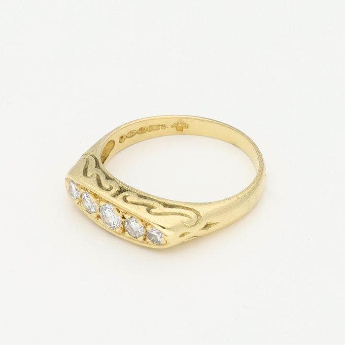 Sans prix de réserve - Bague - 18 carats Or jaune - 0.23ct., Bijoux, Sacs & Beauté, Bagues