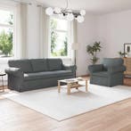 vidaXL bank / zetel 2 pcs Donkergrijs 215 x 82 x 80 cm Stof, Verzenden