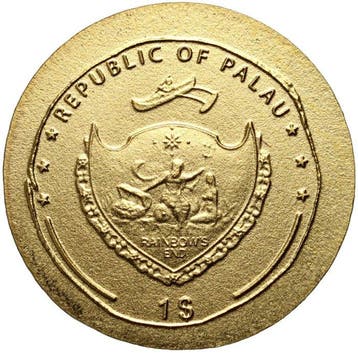 Palau. 1 Dollar Gold Aureus Emperor Octavian Augustus -