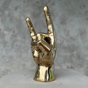 Sculpture, NO RESERVE PRICE - ROCK ON Hand Signal Sculpture