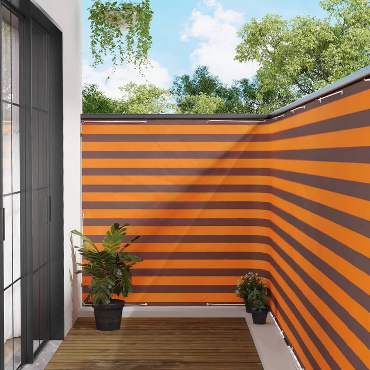 vidaXL Balkon Privacy Scherm 150 x 600 cm Stof met, Jardin & Terrasse, Parasols, Envoi