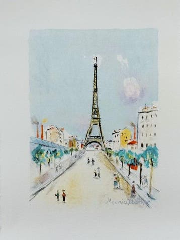 Maurice Utrillo (1883-1955) - La Tour Eiffel, París Capitale