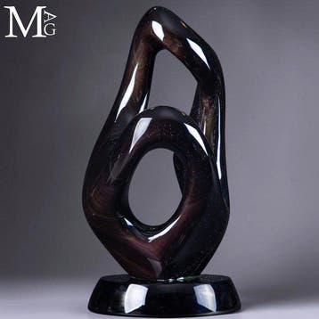 Obsidienne arc-en-ciel mexicaine - Sculpture abstraite, Antiquités & Art