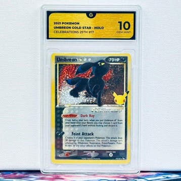 Pokémon Graded card - UMBREON HOLO 17 - Pokémon - GG 10, Hobby en Vrije tijd, Nieuw