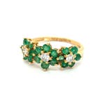 Bague - 18 carats Or jaune - 1.51ct. tw. Émeraude - Diamant, Handtassen en Accessoires, Ringen, Nieuw