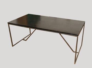 Tafel - Hout, Smeedijzer - Tafel met een handgelaste ijzeren