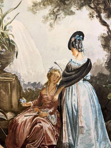 Europese school (XX) - Donne in lettura, Antiek en Kunst