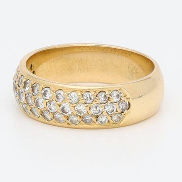 Ring - 18 karaat Geel goud Diamant (Natuurlijk)