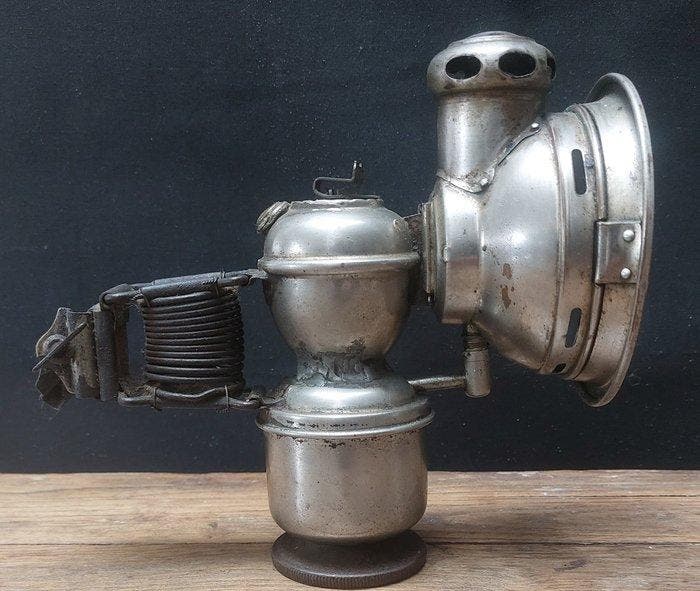 Lampe - Acier, Métal, Verre - Lampe Acétylène, Antiek en Kunst, Kunst | Designobjecten