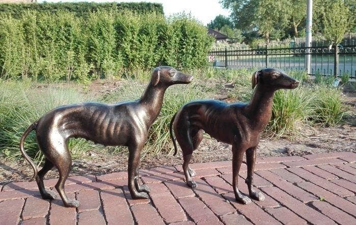Beeldje - A pair of greyhounds (2) - IJzer, Antiek en Kunst, Kunst | Designobjecten