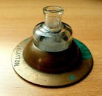 J.Clayton - Encrier - Laiton, glas