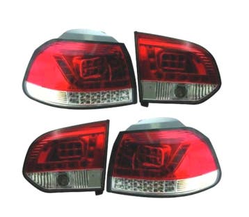 Feux Arrière Pour Volkswagen Vw Golf 6 08-12 Led Rouge Chrom, Verzenden