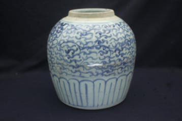 GEEN RESERVERING! 19 cm hoog 1,7 kg Antieke blauw-witte