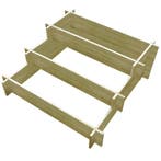 vidaXL Plantenbak drielaags 90x90x35 cm geïmpregneerd hout, Tuin en Terras, Verzenden, Nieuw