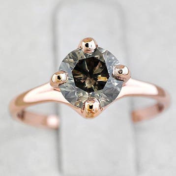 Ring - 14 karaat Roségoud - 1.05ct. tw. Diamant (Natuurlijk