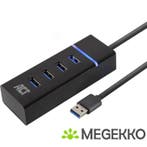 ACT USB Hub 3.2, 4x USB-A, zwart, Computers en Software, Verzenden, Nieuw