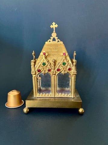 Reliekhouder - Verguld brons - 1850-1900 - Reliekschrijn