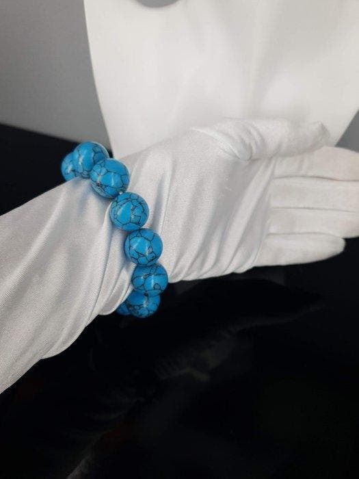Natural Turquoise Gemstone Circuit: 15 cm - 16,5 cm / Gratis, Collections, Minéraux & Fossiles