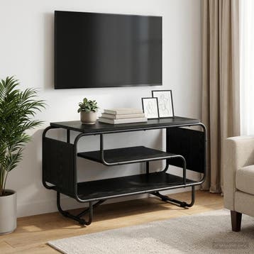 vidaXL TV Stand 80 x 36 x 45 cm Zwart eiken Bewerkt hout, Verzenden