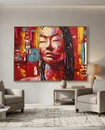 Nguyen Robert (1958) - Pocahontas 60 80 cm, Antiquités & Art, Art | Peinture | Moderne